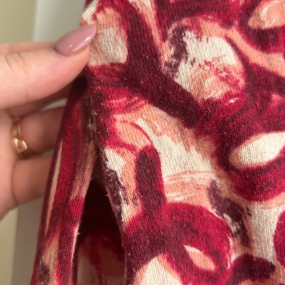 Target Merona Red Patterned Cardigan Sweater Size XL Long Sleeve V Neck - Picture 4 of 5